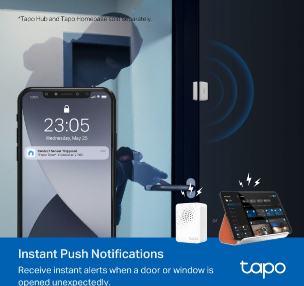 TP-Link Tapo T110 Smart Door & Window Contact Sensor | Instant Open/Close Alerts | Hub Required