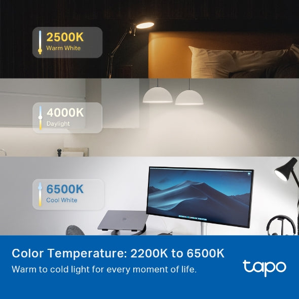 TP-Link Tapo L535B Smart Wi-Fi Multicolour LED Bulb (B22) – Matter, 1055 Lumens, Voice Control