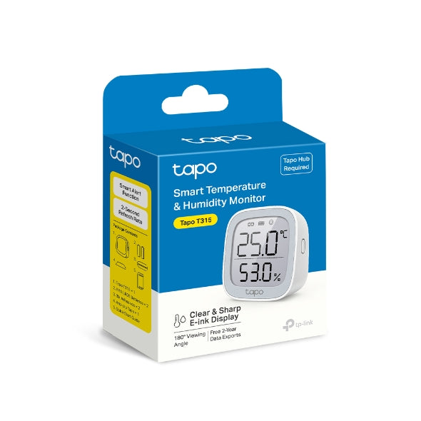 TP-Link Tapo T315 Smart Temperature & Humidity Monitor with 2.7" E-Ink Display | High Accuracy | Smart Home Automation