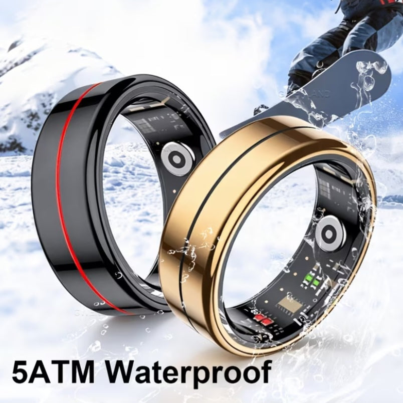GWENLAND Smart Ring: Fitness & Sleep Tracker, 5ATM Waterproof, Stainless Steel