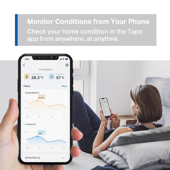 TP-Link Tapo T315 Smart Temperature & Humidity Monitor with 2.7" E-Ink Display | High Accuracy | Smart Home Automation