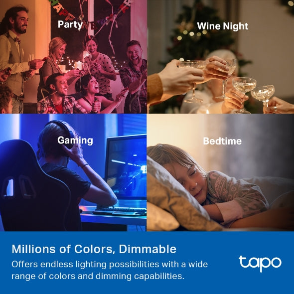 TP-Link Tapo L535B Smart Wi-Fi Multicolour LED Bulb (B22) – Matter, 1055 Lumens, Voice Control