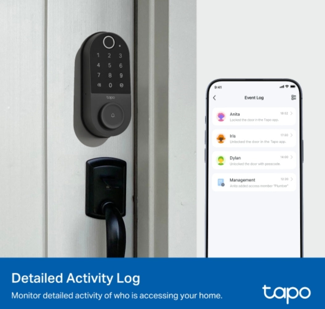 Tapo DL110 Smart Wi-Fi Door Lock with Fingerprint Recognition & App Control