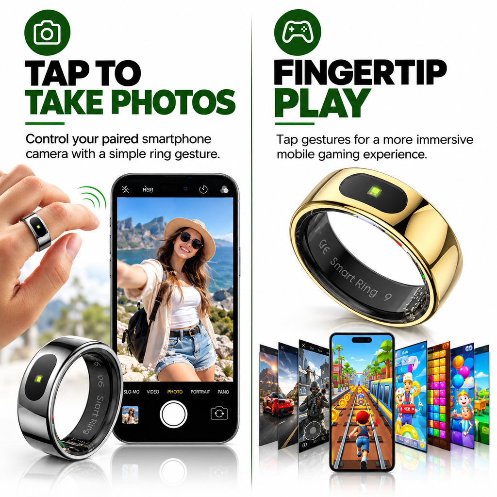 R08 Smart Ring | Fitness Tracker, Sleep Monitoring & Smart Touch Control