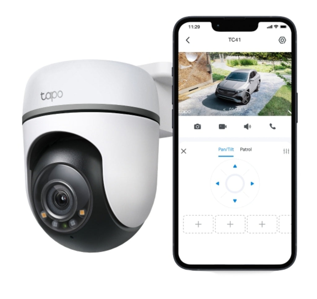 Tapo TC41 2K Outdoor Pan & Tilt Wi-Fi Security Camera with Color Night Vision & AI Detection