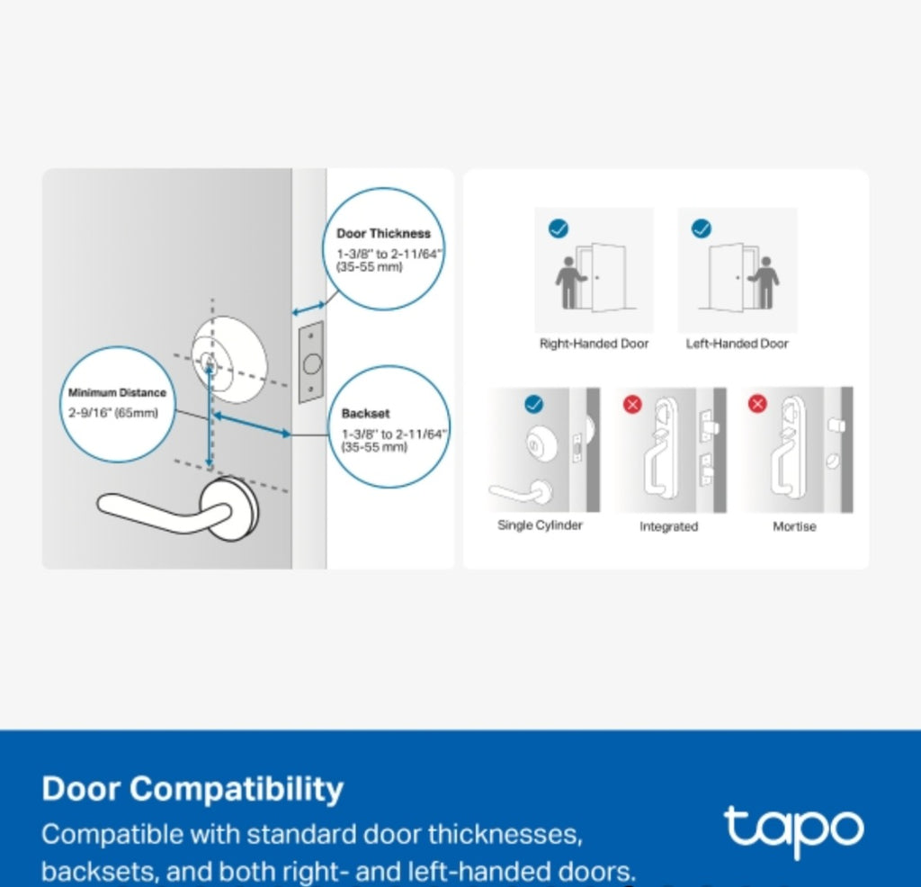 Tapo DL110 Smart Wi-Fi Door Lock with Fingerprint Recognition & App Control