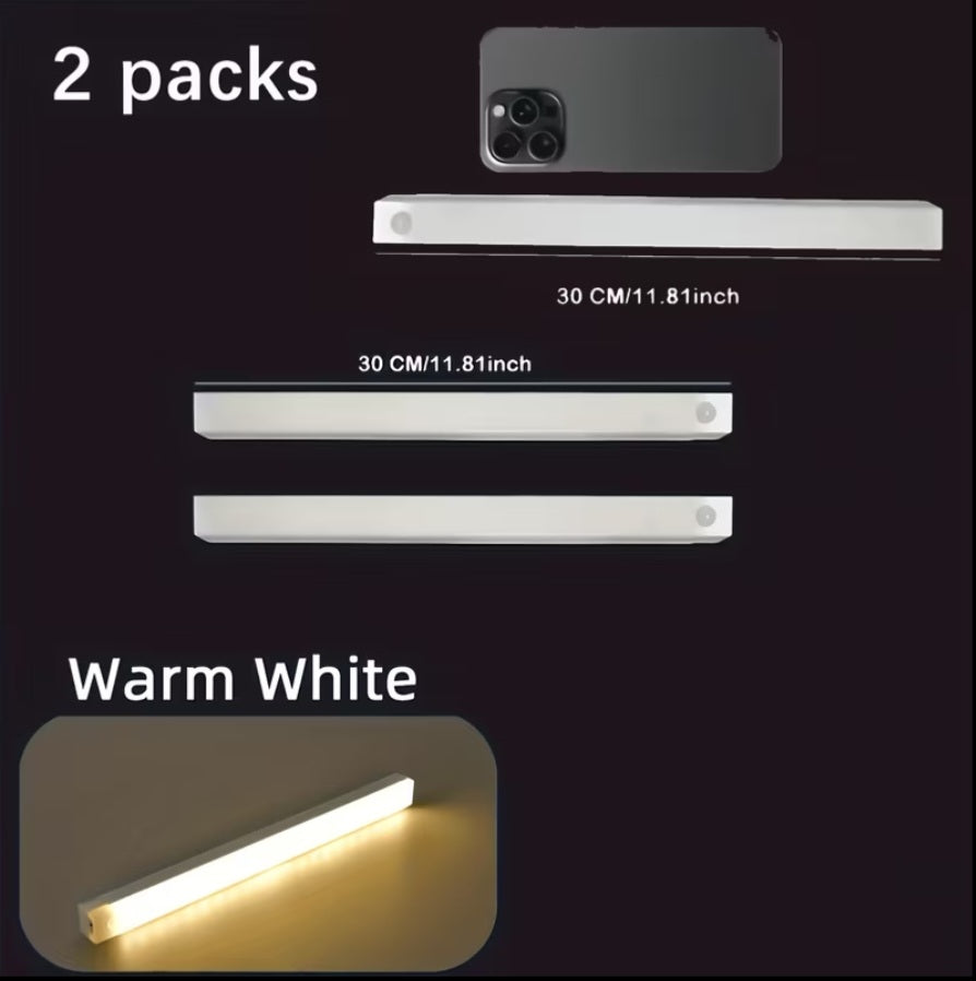 2-Pack Rechargeable LED Motion Sensor Lights – Wireless Cabinet & Kitchen Lighting