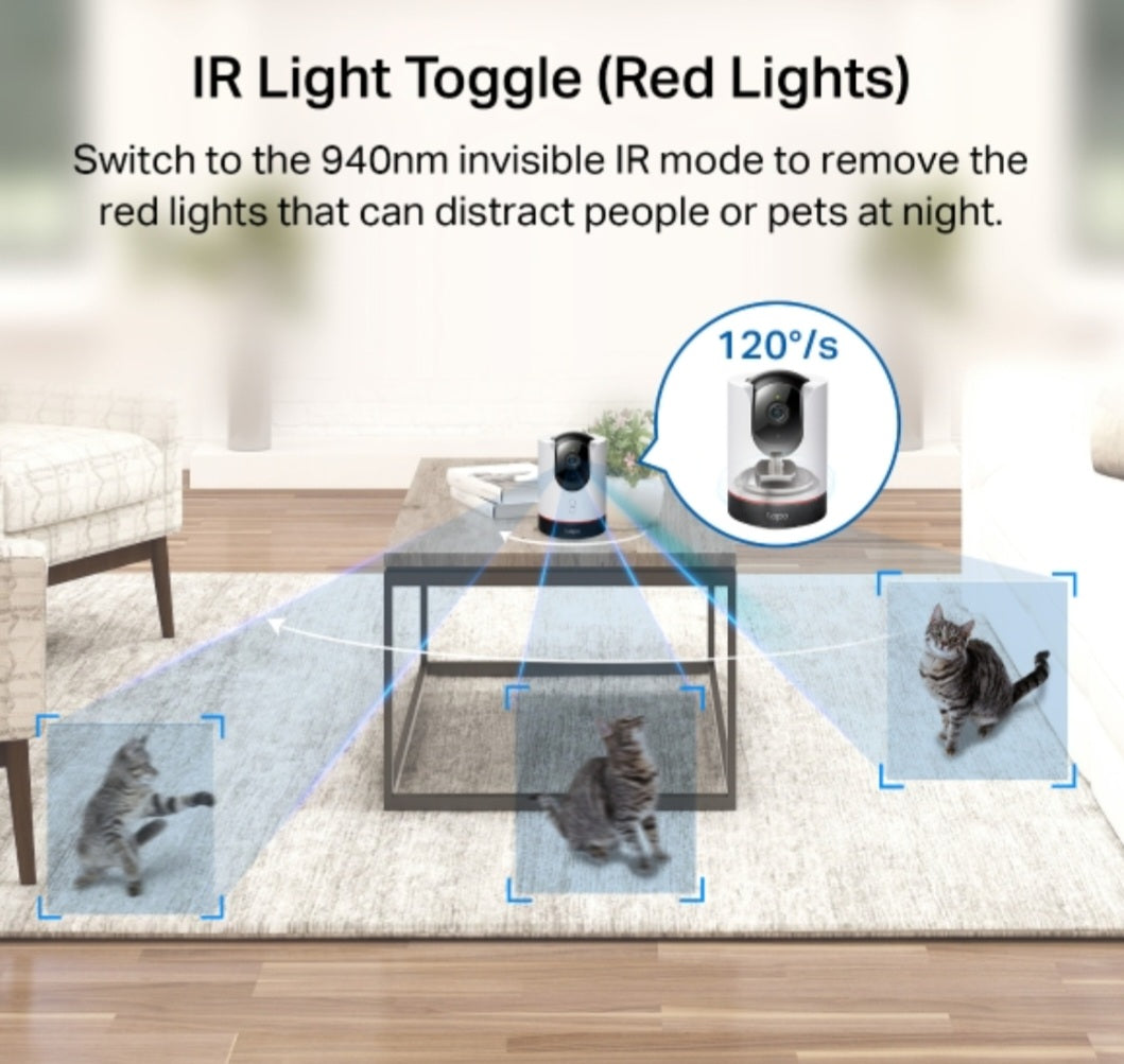 TP-Link Tapo C225 2K QHD AI Pan & Tilt Indoor Wi-Fi Security Camera with Smart Motion Tracking