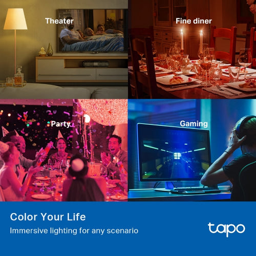Tapo L530E Smart Wi-Fi Multicolour LED Bulb (E27) – 1 Pack | 806 Lumens | Works with Alexa & Google Assistant