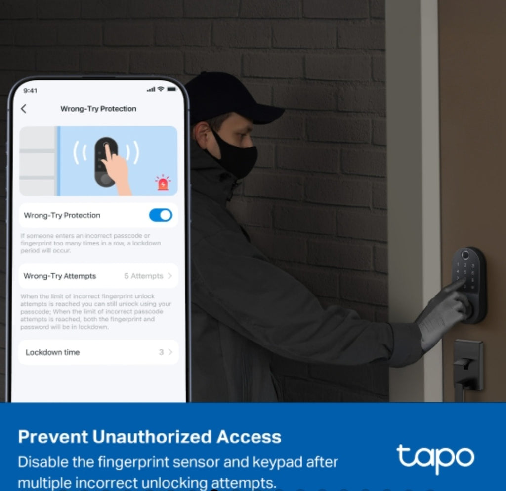 Tapo DL110 Smart Wi-Fi Door Lock with Fingerprint Recognition & App Control