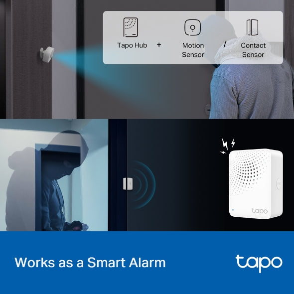 TP-Link Tapo H100 Smart Hub with Chime | Smart Home Hub for Tapo Sensors & Smart Devices