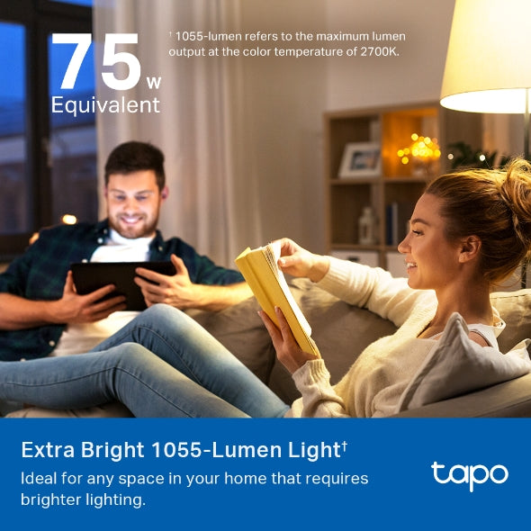 TP-Link Tapo L535B Smart Wi-Fi Multicolour LED Bulb (B22) – Matter, 1055 Lumens, Voice Control