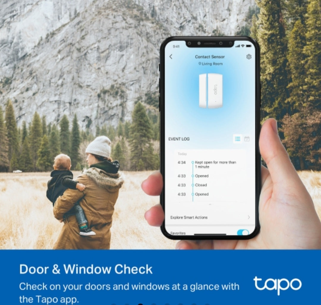TP-Link Tapo T110 Smart Door & Window Contact Sensor | Instant Open/Close Alerts | Hub Required
