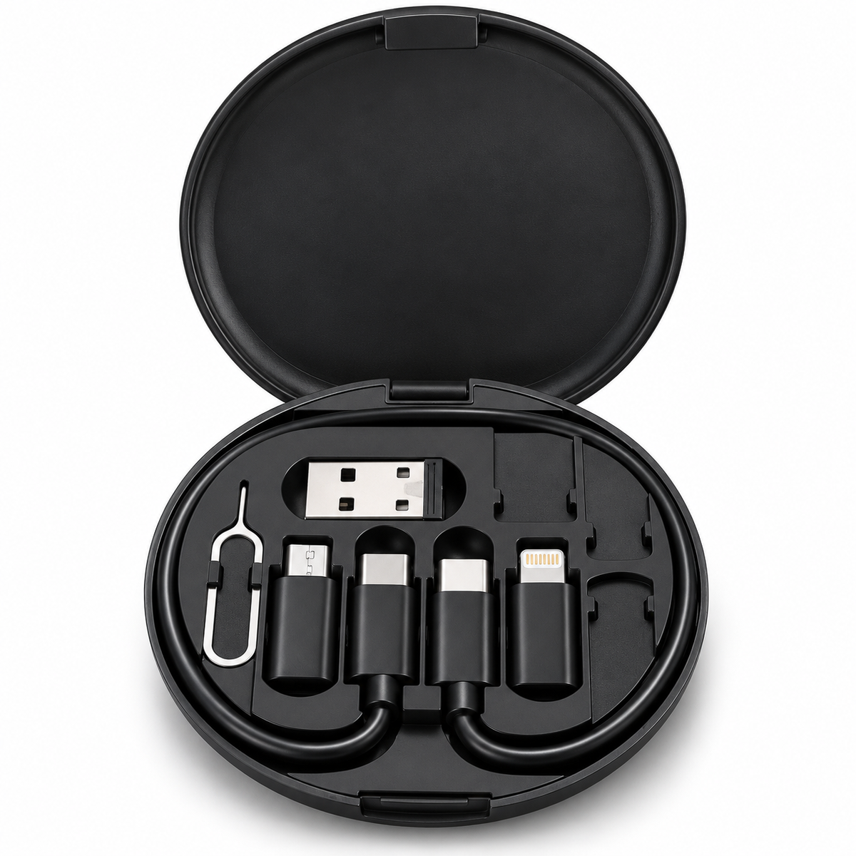 5-in-1 60W Fast Charging Cable Kit – USB-C, Lightning & Micro-USB Adapter Set with Storage Case