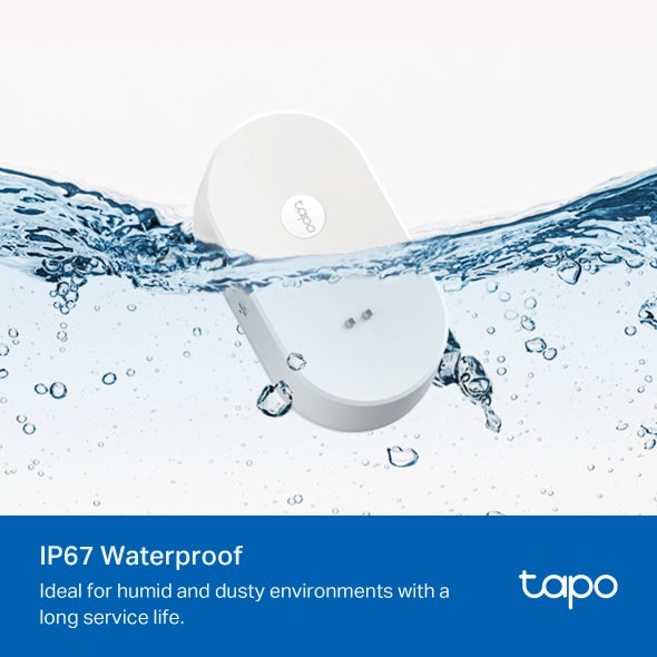 TP-Link Tapo T300 Smart Water Leak Sensor | IP67 Waterproof | 90dB Alarm | Instant App Alerts | Hub Required