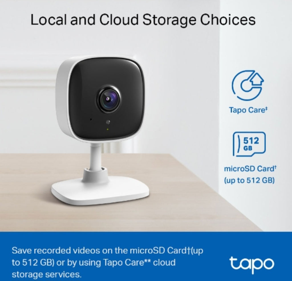 TP-Link Tapo C100 1080p Full HD Indoor Wi-Fi Security Camera with Motion Detection, Night Vision & Two-Way Audio