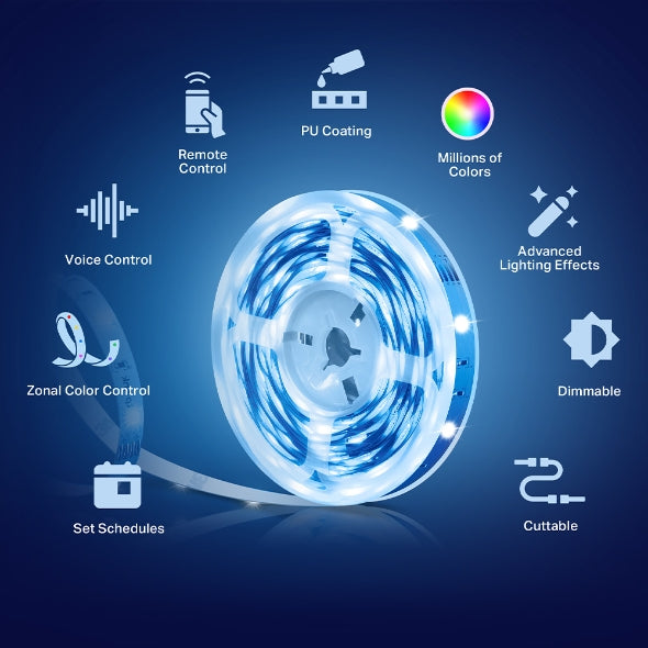 TP-Link Tapo L920-5 Smart Wi-Fi RGBIC LED Light Strip (5m, Multicolour, Music Sync, Alexa & Google Home)