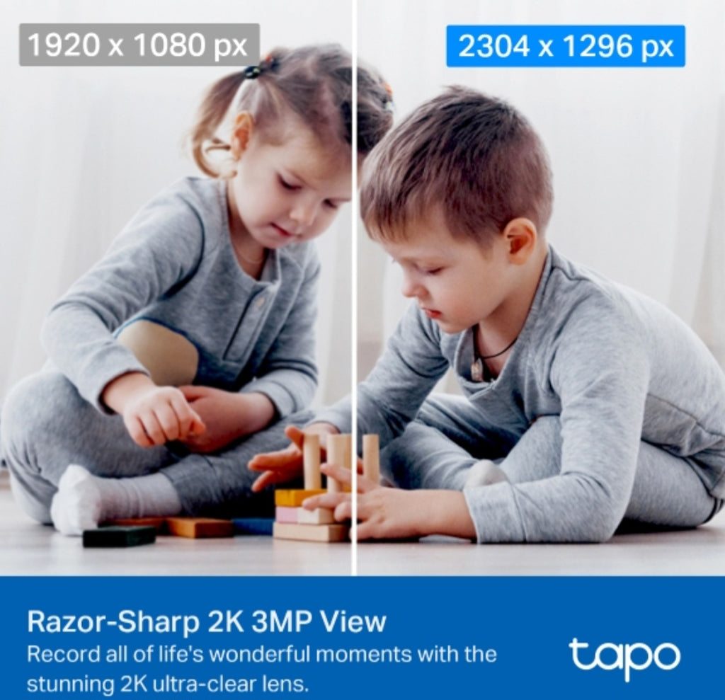 TP-Link Tapo TC71 2K 3MP Smart Pan & Tilt Indoor Wi-Fi Security Camera with Motion Tracking, Night Vision & Two-Way Audio
