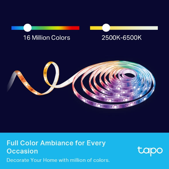 TP-Link Tapo L930-10 Smart Wi-Fi RGBIC LED Light Strip (10m, Multicolour, Apple HomeKit, Alexa & Google Home)
