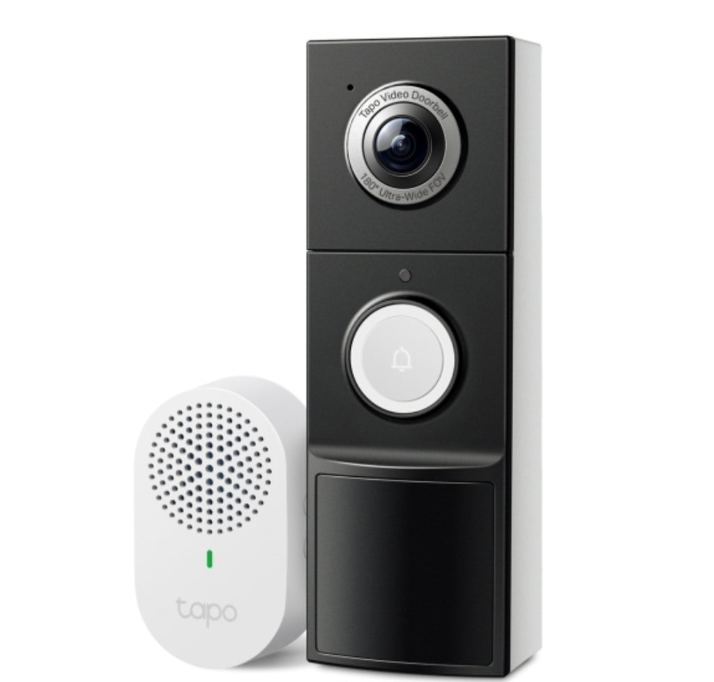 TP-Link Tapo D235 Smart Video Doorbell Camera | 2K 5MP | Battery or Wired | 180° Head-to-Toe View | AI Detection | Full-Colour Night Vision
