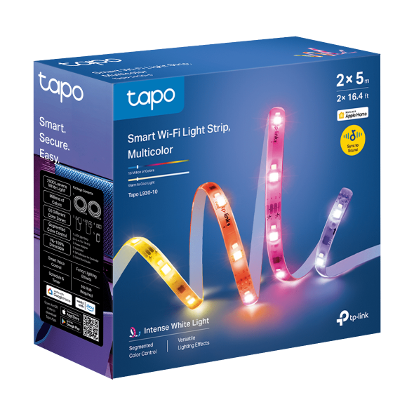 TP-Link Tapo L930-10 Smart Wi-Fi RGBIC LED Light Strip (10m, Multicolour, Apple HomeKit, Alexa & Google Home)