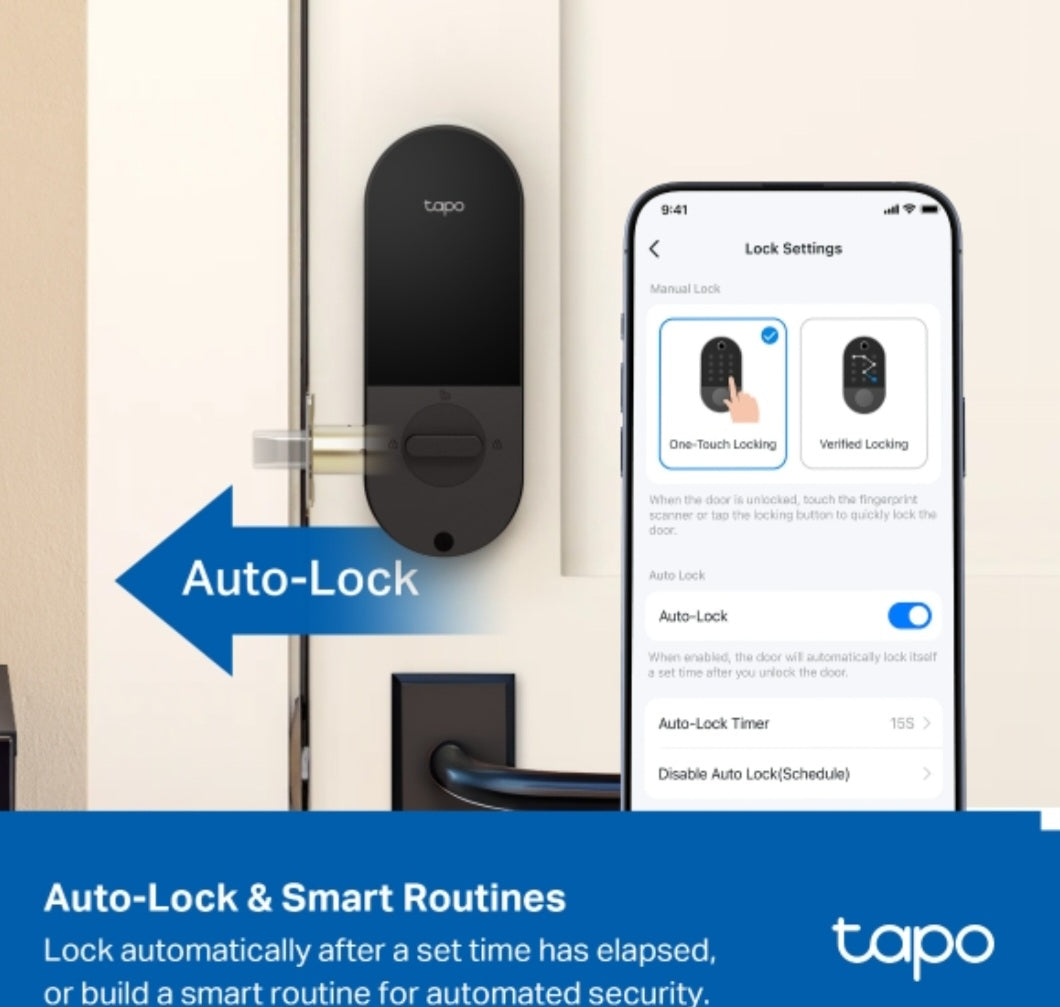 Tapo DL110 Smart Wi-Fi Door Lock with Fingerprint Recognition & App Control