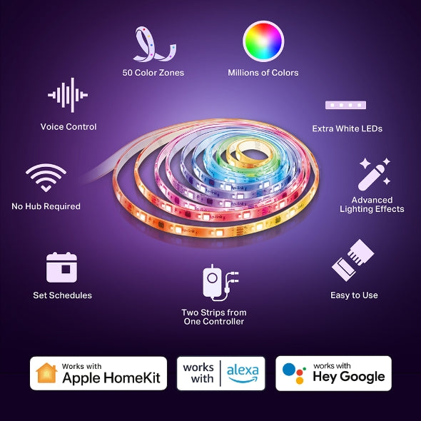 TP-Link Tapo L930-10 Smart Wi-Fi RGBIC LED Light Strip (10m, Multicolour, Apple HomeKit, Alexa & Google Home)