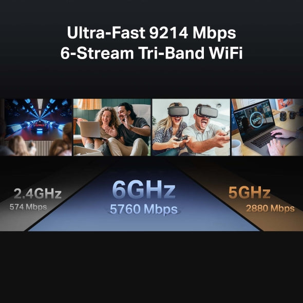 TP-Link Archer BE550 BE9300 Tri-Band Wi-Fi 7 Router | Up to 9.2 Gbps | 5× 2.5Gb Ports | EasyMesh | HomeShield