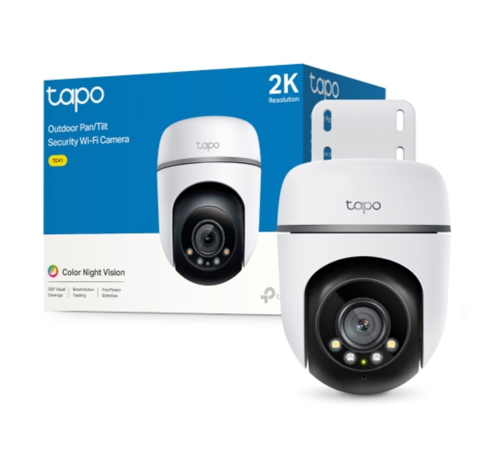 Tapo TC41 2K Outdoor Pan & Tilt Wi-Fi Security Camera with Color Night Vision & AI Detection