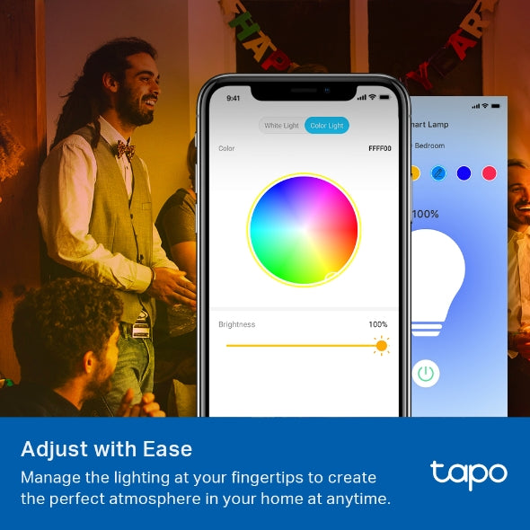 TP-Link Tapo L530E (2-Pack) Smart Wi-Fi Multicolour LED Bulbs | E27 | Dimmable | 806 Lumens | Voice Control | No Hub Required