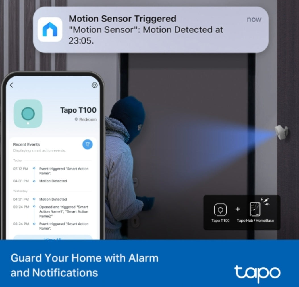 Tapo T100 Smart Motion Sensor | Intelligent Motion Detection for Smart Home Automation