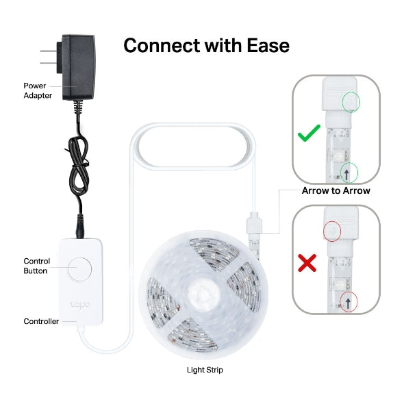 TP-Link Tapo L920-5 Smart Wi-Fi RGBIC LED Light Strip (5m, Multicolour, Music Sync, Alexa & Google Home)