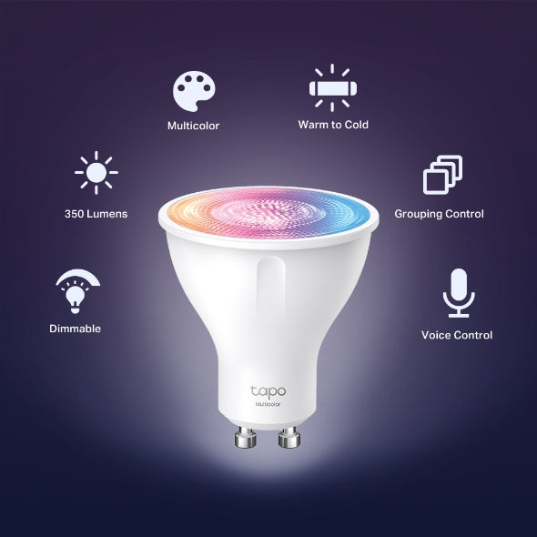 TP-Link Tapo L630 Smart Wi-Fi Multicolour GU10 Spotlight | 350 Lumens | Works with Alexa & Google Home