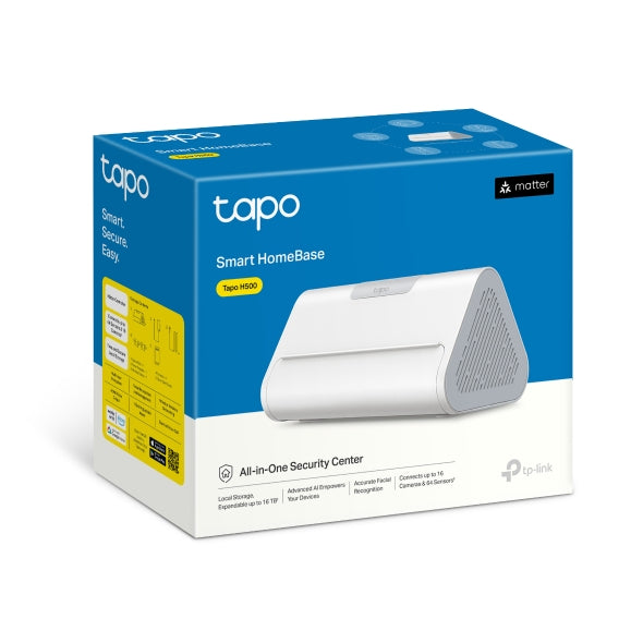 TP-Link Tapo H500 Smart HomeBase | 16GB Built-in Storage | Expandable to 16TB | AI Face Recognition | Matter Compatible | HDMI Output