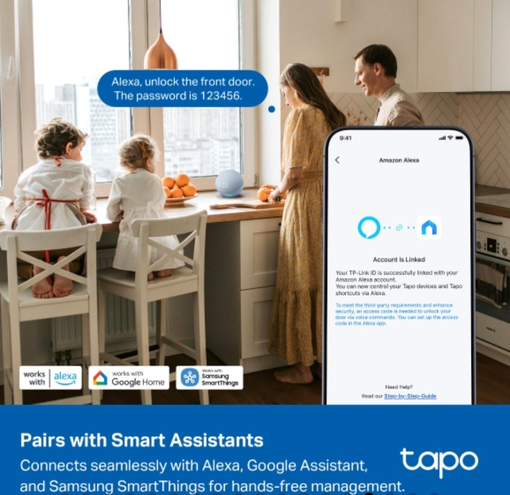 Tapo DL110 Smart Wi-Fi Door Lock with Fingerprint Recognition & App Control