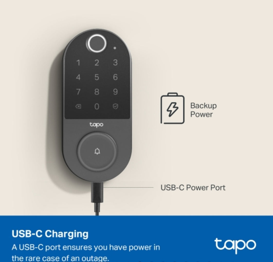 Tapo DL110 Smart Wi-Fi Door Lock with Fingerprint Recognition & App Control