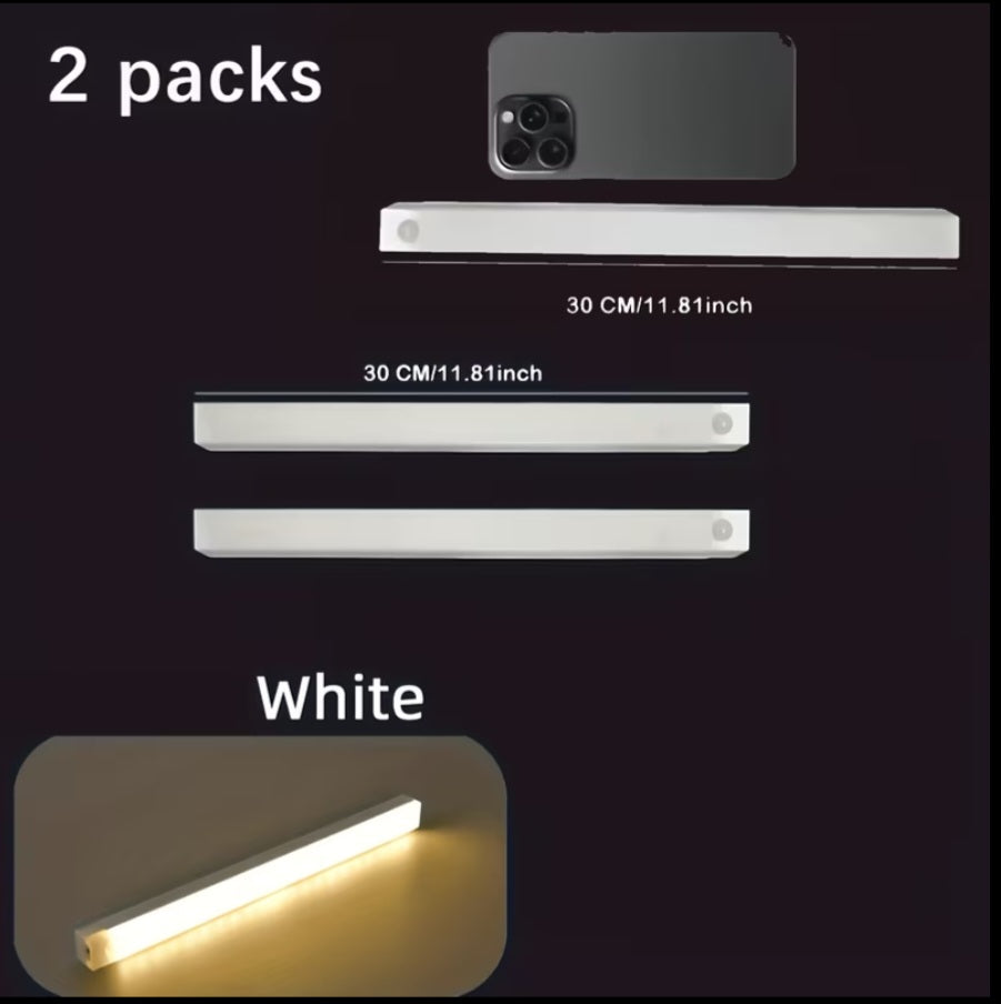 2-Pack Rechargeable LED Motion Sensor Lights – Wireless Cabinet & Kitchen Lighting