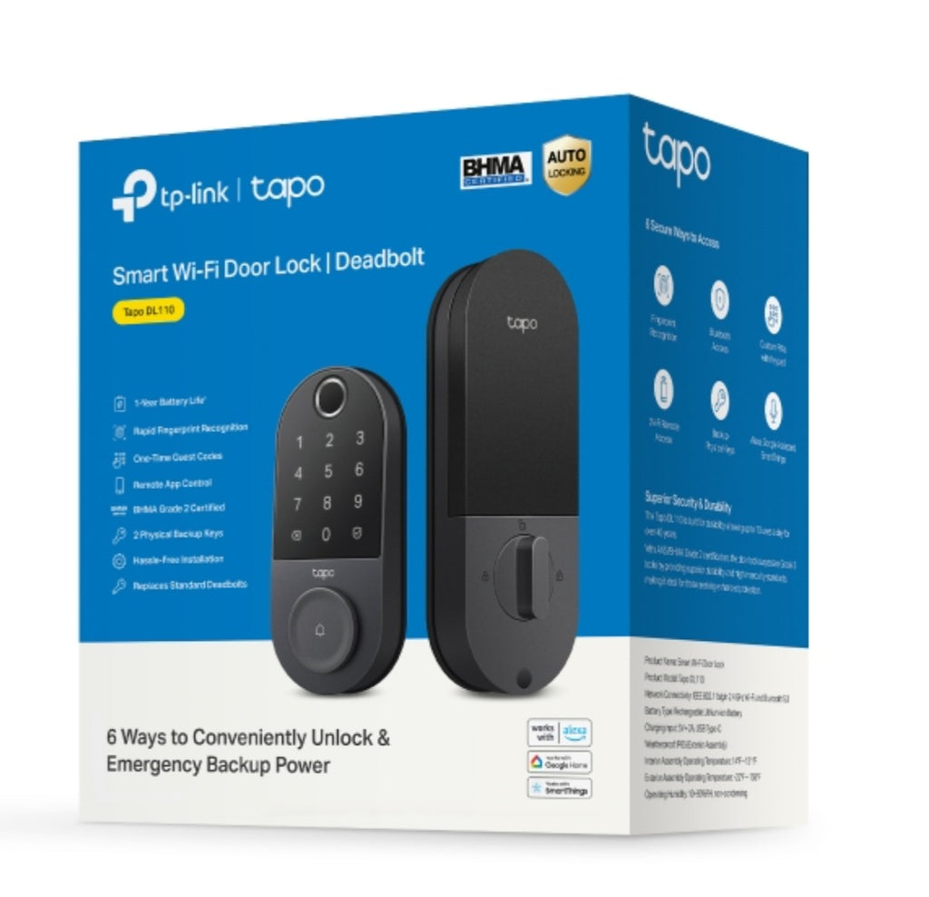 Tapo DL110 Smart Wi-Fi Door Lock with Fingerprint Recognition & App Control