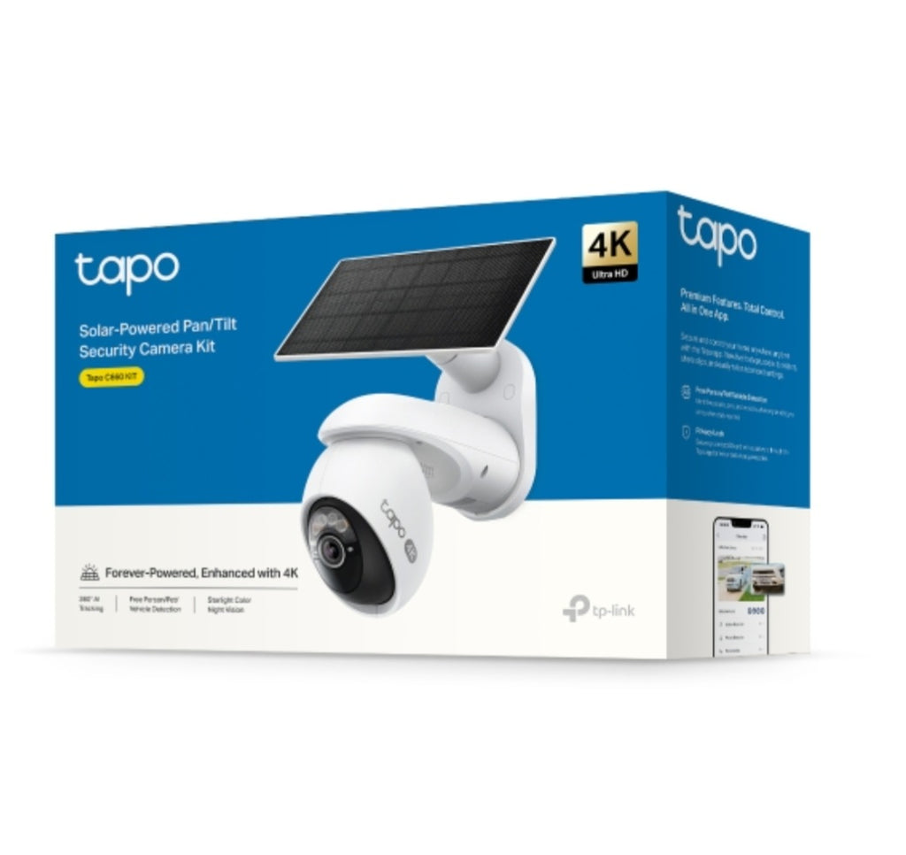 TP-Link Tapo C660 Kit – 4K Solar-Powered Wire-Free Pan & Tilt Outdoor Security Camera