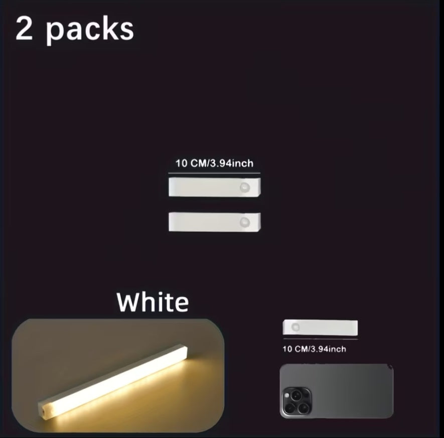2-Pack Rechargeable LED Motion Sensor Lights – Wireless Cabinet & Kitchen Lighting