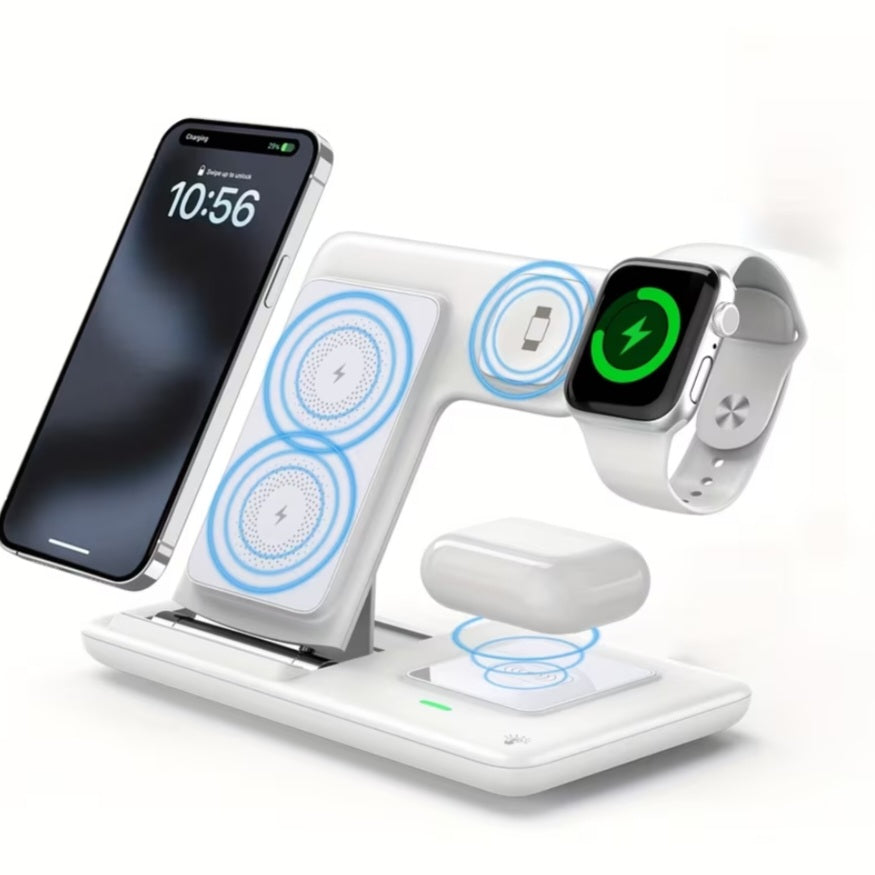 3-in-1 Foldable Wireless Charger Stand – Charge Your Phone, Watch & TWS Earbuds