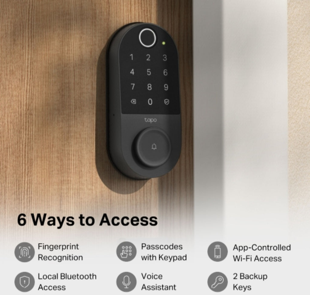 Tapo DL110 Smart Wi-Fi Door Lock with Fingerprint Recognition & App Control