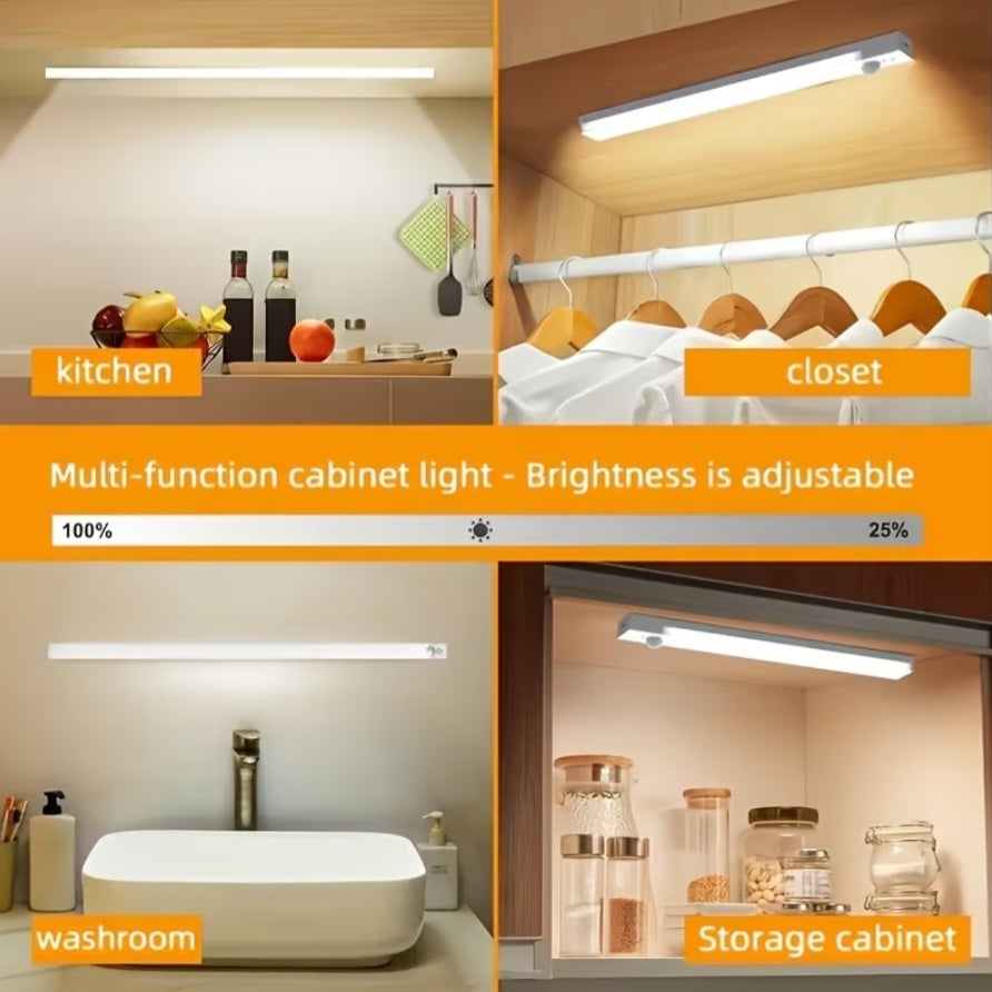 2-Pack Rechargeable LED Motion Sensor Lights – Wireless Cabinet & Kitchen Lighting