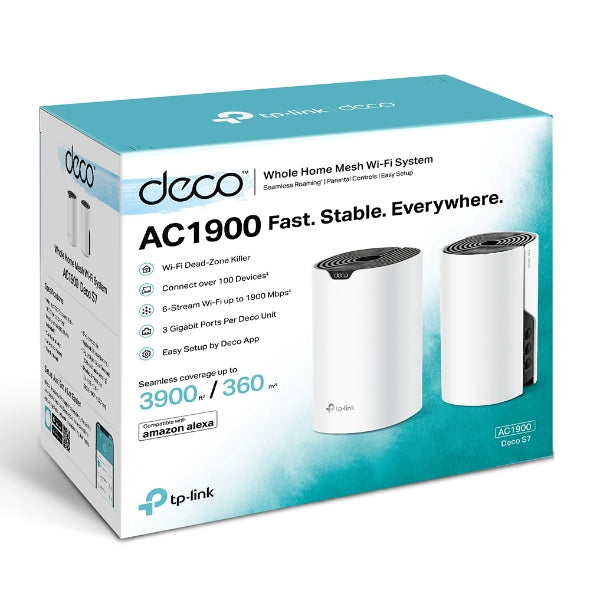 TP-Link Deco S7 AC1900 Whole Home Mesh Wi-Fi System (2-Pack) – Seamless Wi-Fi for Medium to Large Homes