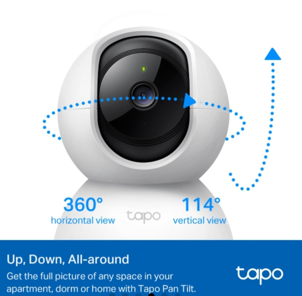 TP-Link Tapo TC71 2K 3MP Smart Pan & Tilt Indoor Wi-Fi Security Camera with Motion Tracking, Night Vision & Two-Way Audio