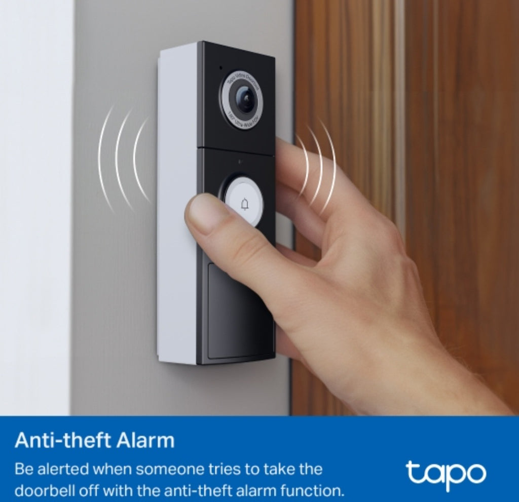 TP-Link Tapo D235 Smart Video Doorbell Camera | 2K 5MP | Battery or Wired | 180° Head-to-Toe View | AI Detection | Full-Colour Night Vision