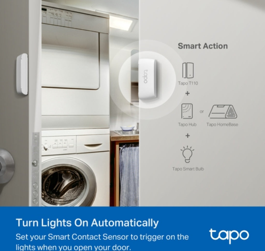 TP-Link Tapo T110 Smart Door & Window Contact Sensor | Instant Open/Close Alerts | Hub Required