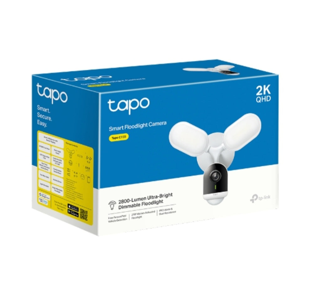 TP-Link Tapo C720 Smart Floodlight Security Camera | 2K QHD AI Detection & 2800-Lumen Floodlight
