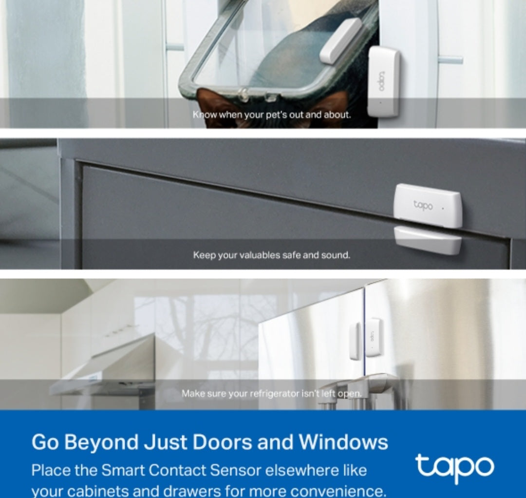TP-Link Tapo T110 Smart Door & Window Contact Sensor | Instant Open/Close Alerts | Hub Required