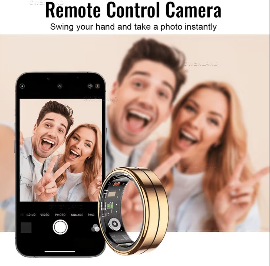 GWENLAND Smart Ring: Fitness & Sleep Tracker, 5ATM Waterproof, Stainless Steel